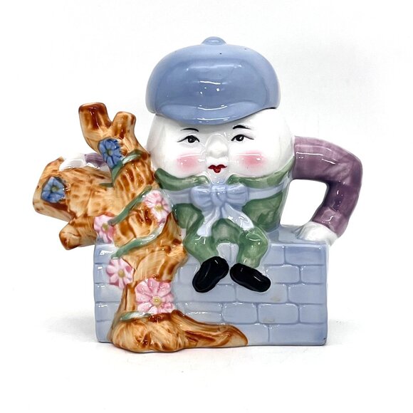 Vintage Feitx Humpty Dumpty Ceramic Teapot Nursery Rhyme Collectible Decor - Picture 1 of 12